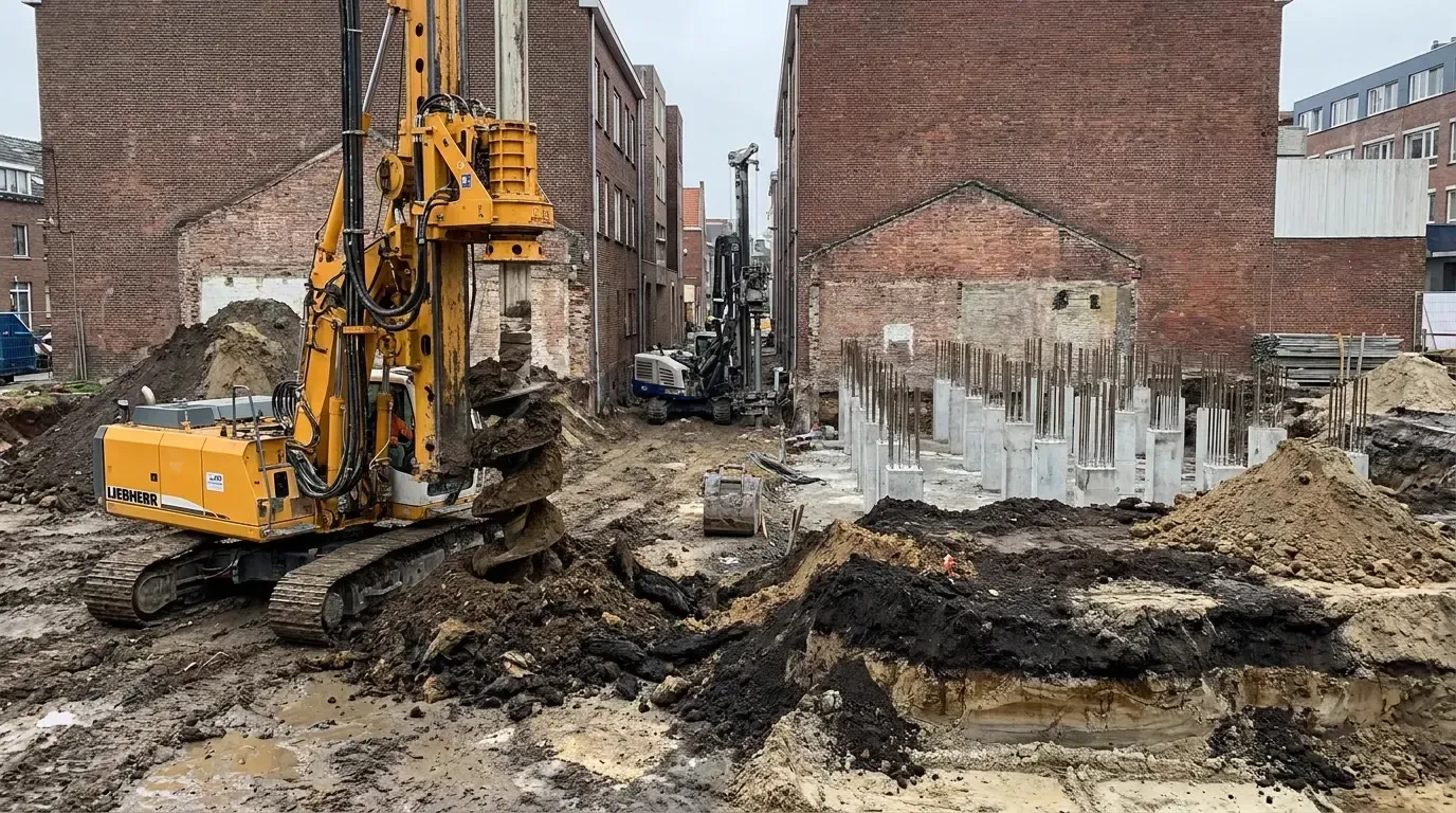 Głębokie palowanie fundamentowe wiertnicą
